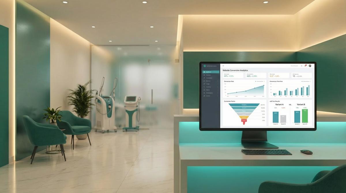 Website conversion rate optimisation guide showing A/B testing and user analytics